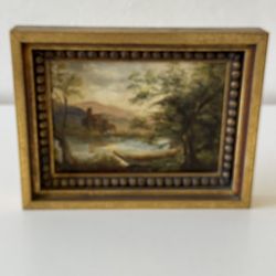 Oil painting Jamie Lichte Vtg Gold Frame 9 X 7 X 1 