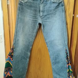 Women's Wrangler Patch Work Jeans Size W32 L33