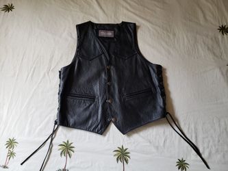 Wilson Eagle Embroidered Lace Up Sides Leather Vest
