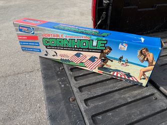 Portable American Flag Cornhole Set with Bags New