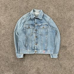 80s guess jeans denim trucker jacket womens size M