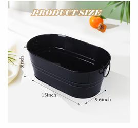 Galvanized Tub Beverage Tubs, 2pcs Metal Ice Buckets