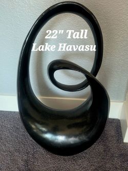 Statute 22" Tall Swirl Design Black