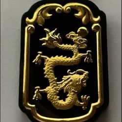 Certified genuine Hetian Jade with 24K Dragon pendant, 