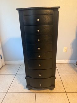 Moving must sale obo Black Standing Jewelry Armoire with Mirror