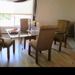 Glass Dining Room Table and Chairs
