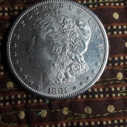 1881 Morgan SILVER Dollar Mint S 