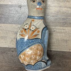 Vintage Tonala 14” Cat Hand Painted Mexican Folk Art