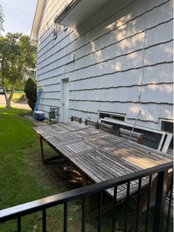 Outdoor table with 10 chairs