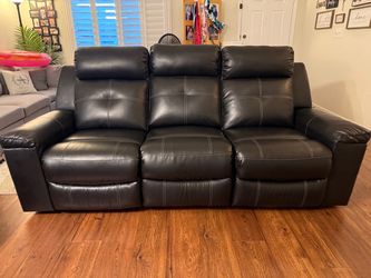Black Leather Reclining Sofa Living Spaces