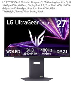 LG 27GX790A-B  OLED GAMING MONITOR 480HZ