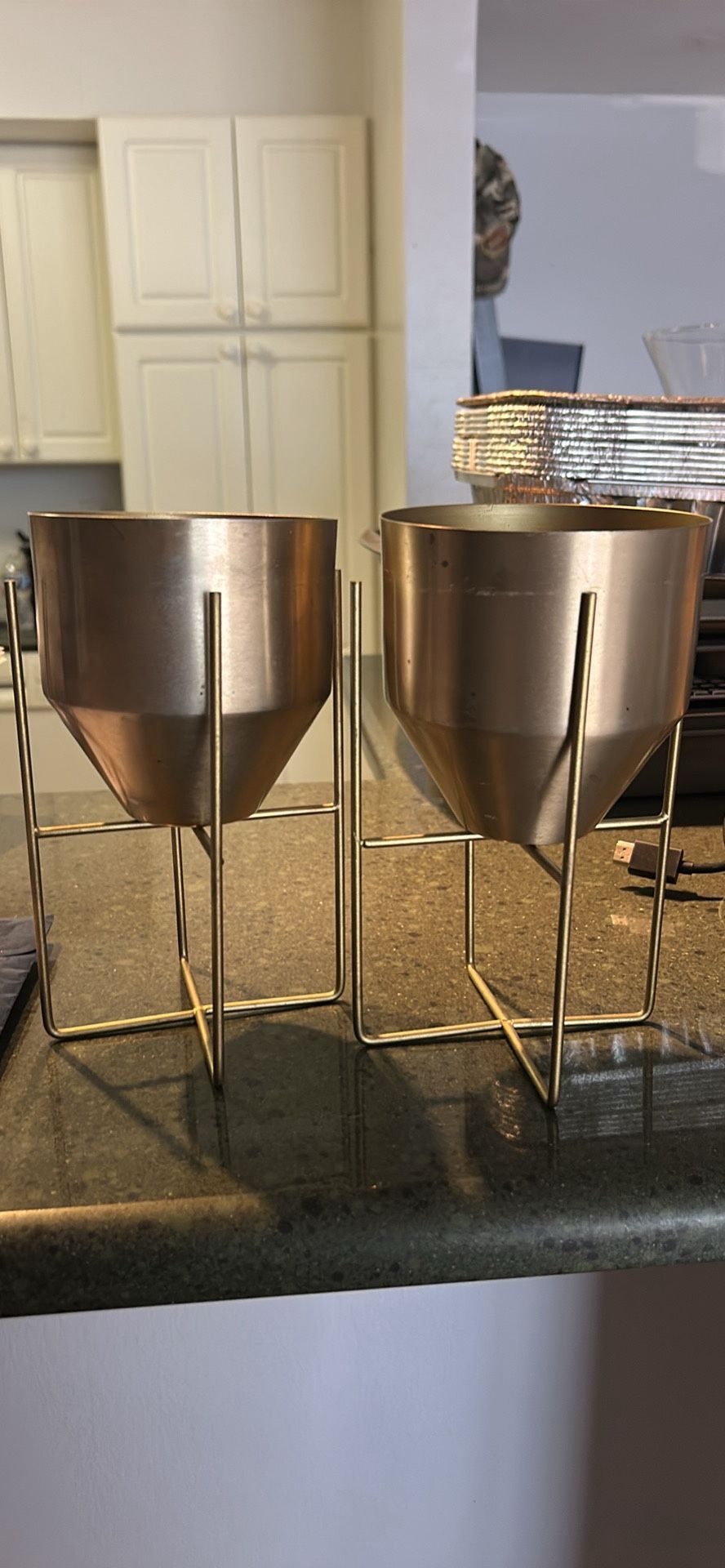 Miniature Gold Plant Stands
