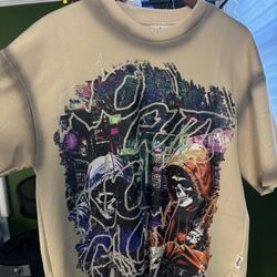 Beige Rhinestone Graphic Short Sleeve,  Black Rhinestone Graphic Short Sleeve