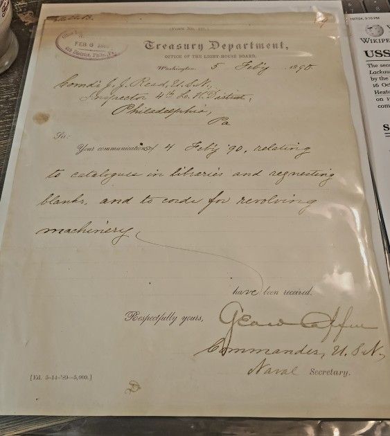 X2 1890 Treasury Department Letters From Capt George Coffin (See Ad)
