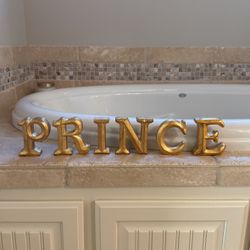 Resin Gold PRINCE Letters Baby Shower Boys Room