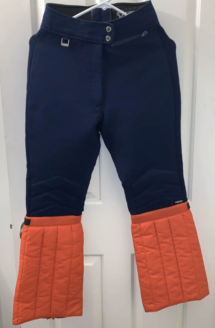 Fera International Womens Ladies Insulated Ski Snow Pants Nylon Blue Red 10R