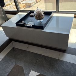 Solid Quartz Coffee Table / Display Console - 26” X 52”