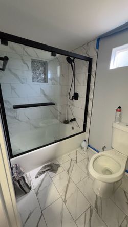 Shower glass door kit black mate