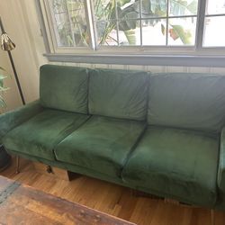 Green Velvet Couch 