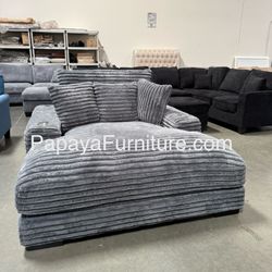 New! Ultra Soft Plush Chaise Lounge, Chaise Lounger, Corduroy Lounge, Sofabed Size, Sleeper Sofa Couch,Grey Sofa Chair, Recliner Style Chaise Lounger 