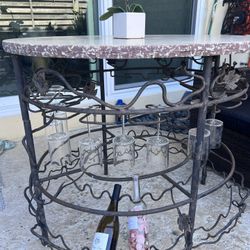 Heavy Iron And Marble Table For Bar