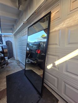 Large Full-Length Mirror with Black Frame RH