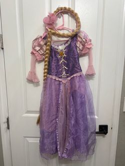 Disney Rapunzel Girls Costume Dress with Wig