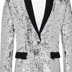 💥New Sale!! Mens Sequins size XL  Shawl Lapel Elegant Velvet Blazer ( reseda ca)