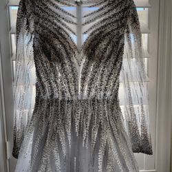Luxury, Elegant  Occasion Silver Grey Dress