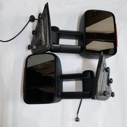 2014 To 2020 Chevrolet Silverado GMC Sierra 1500 To 3500 HD Towing Camping Mirrors W/ LED turn Signal Retrovisores Espejos Negros
