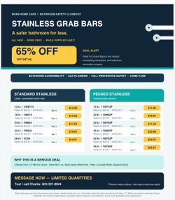 Moen Stainless Steel Grab Bars – New Closeout Stock