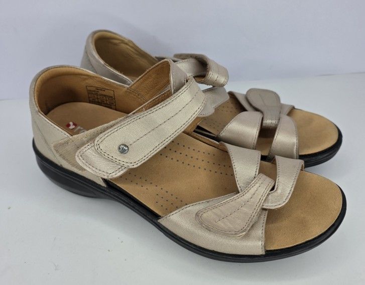 Revere Geneva Sandal Womens Size 8 Champagne Leather Strappy Sandals Comfortable
