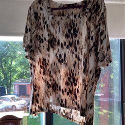  Brown Short Sleeve Top Size 3X