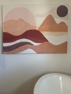 Large Abstract Desert Mountain Boho Canvas Wall Art