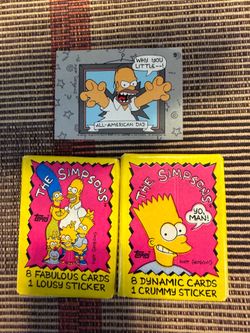 1990 Topps The Simpsons Vintage Trading Card Lot 16 Cards 1 Sticker 2 Wrappers