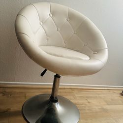 Boyel Living 36 in. White Adjustable Modern Swivel Upholstered Button Tufted Bar Stool