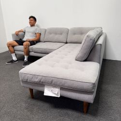 West Elm Tufted Sectional Couch (75% OFF) Retails for $3k - Can Deliver - Good As New