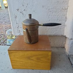 Vintage Metal Coffee Side Pot | Long Handled