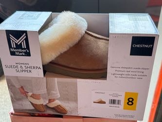 Member's Mark Women's Suede & Sherpa Slipper