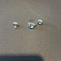 Sterling Silver Earrings And Ring 
