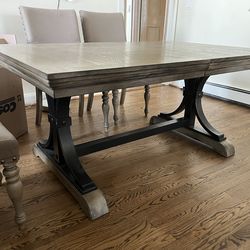Large wooden table with extension leaf