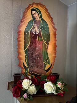 Virgin Mary wood figure