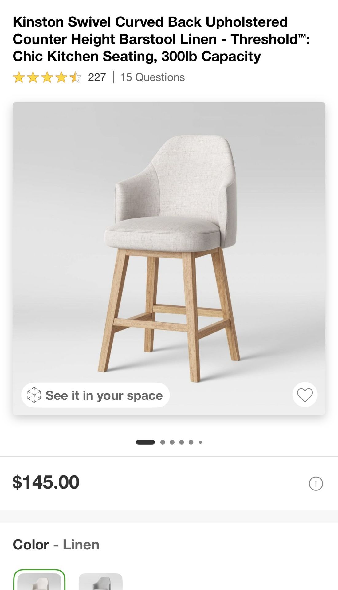 24inch Bar Stools Cream Color