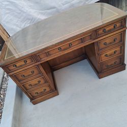 SLIGH LOWRY Italian Neoclassical Tuscan Style 52" Demilune Desk!!!