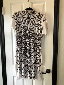 New Grayse black and white sequins dress