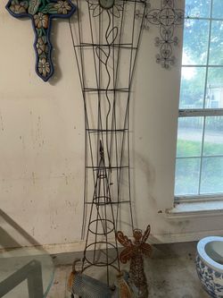Trellises (2),vine tree, rustic dog, sunflower, angel, two crosses