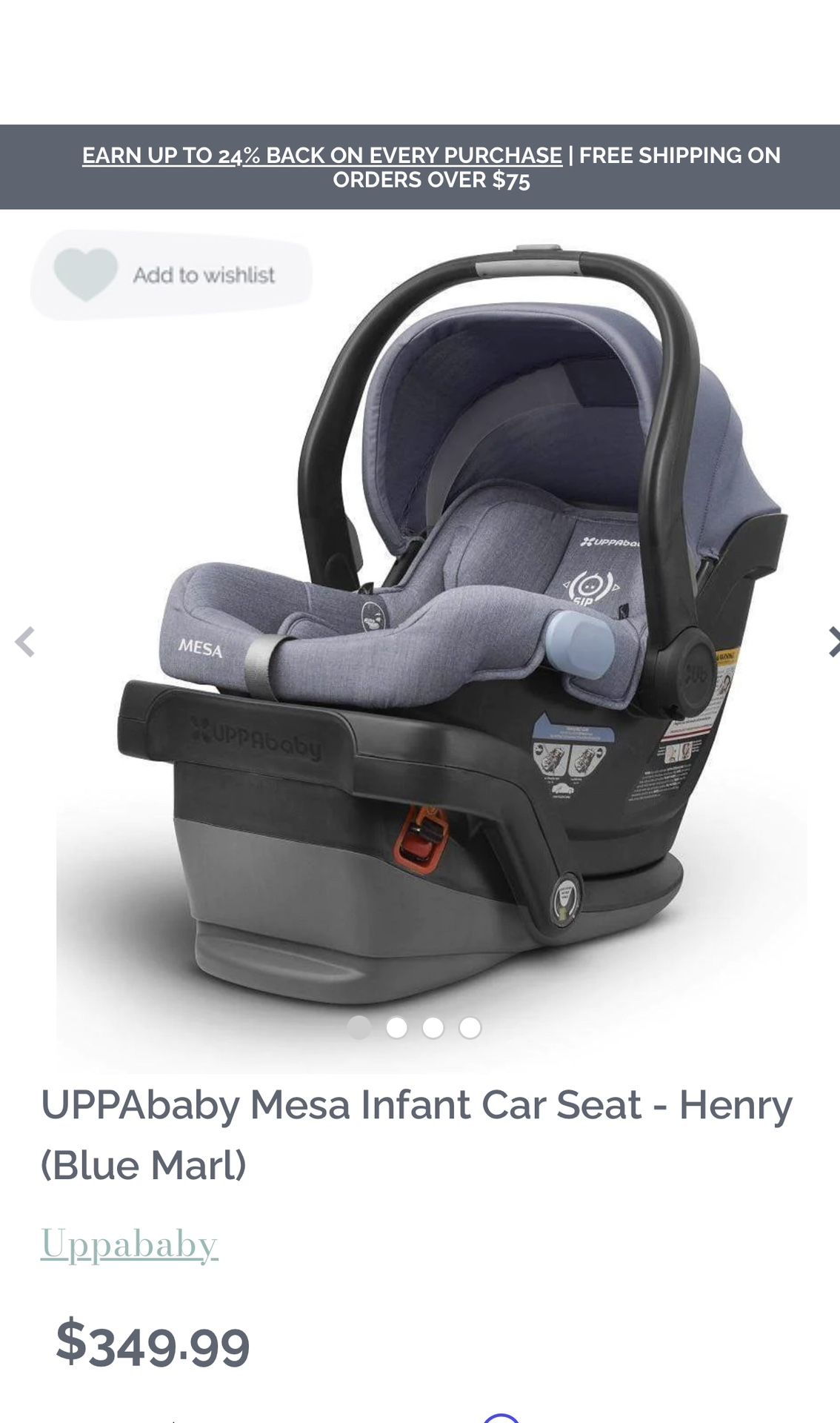 UPPAbaby Mesa Infant Car Seat With base Henry (Blue Marl)