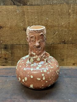 Vintage Ceramic Face Jug Pottery Vase