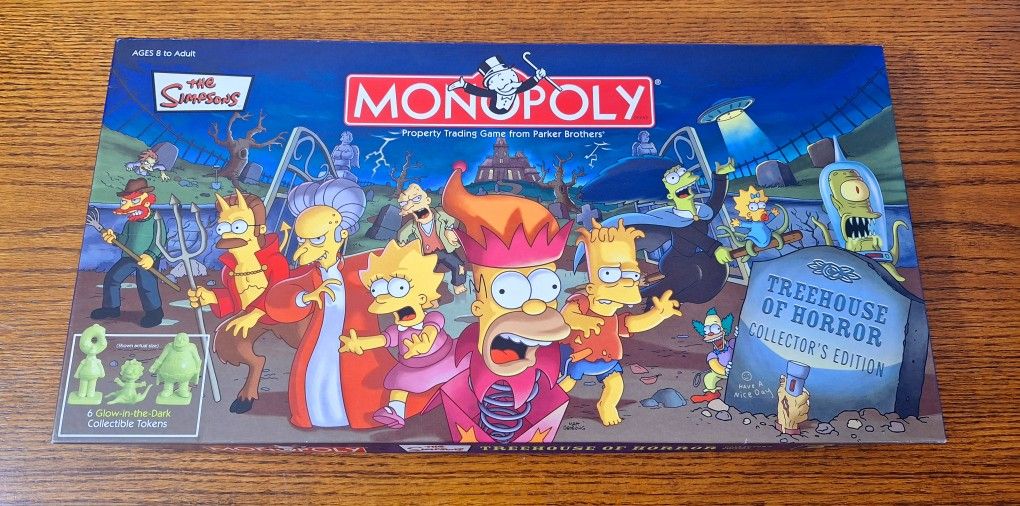 Like New!! The Simpsons Treehouse of Horror Monopoly Board Game Collector’s Edition 2005 COMPLETE!!