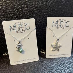 Sterling Silver W Cubic Zirconia Star And Natural Dyed Pearl Cow. Pu Bridgewater 